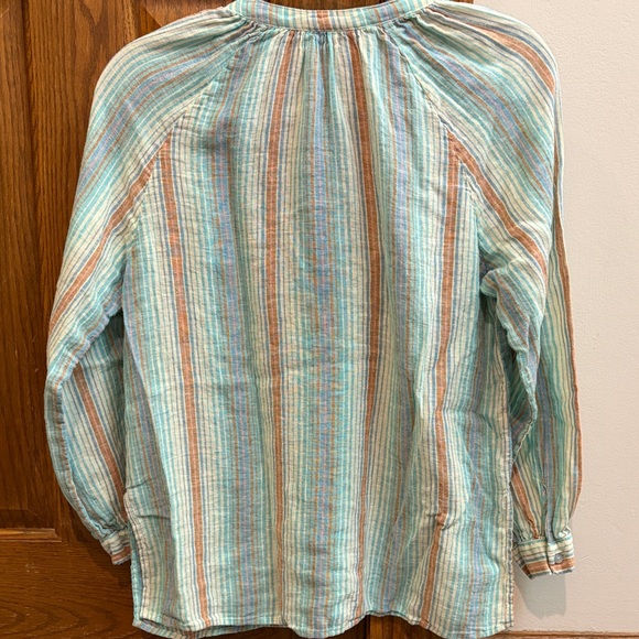 Rails Women’s Brielle Linen Blend Tie Front Top, Seaview Stripe, Small, EUC - Picture 9 of 9